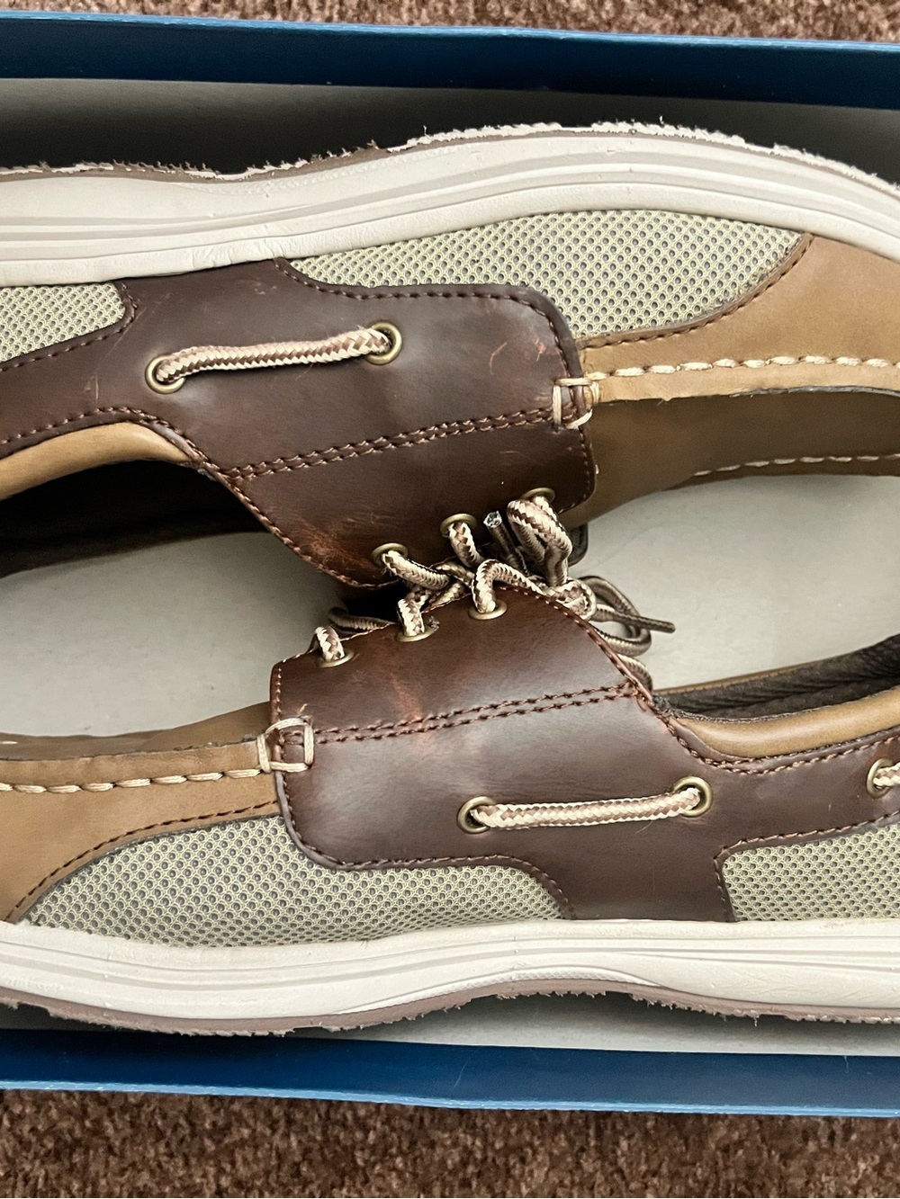 American Eagle Outfitters Brown and Tan Youth 5 1/2 Boat Shoes